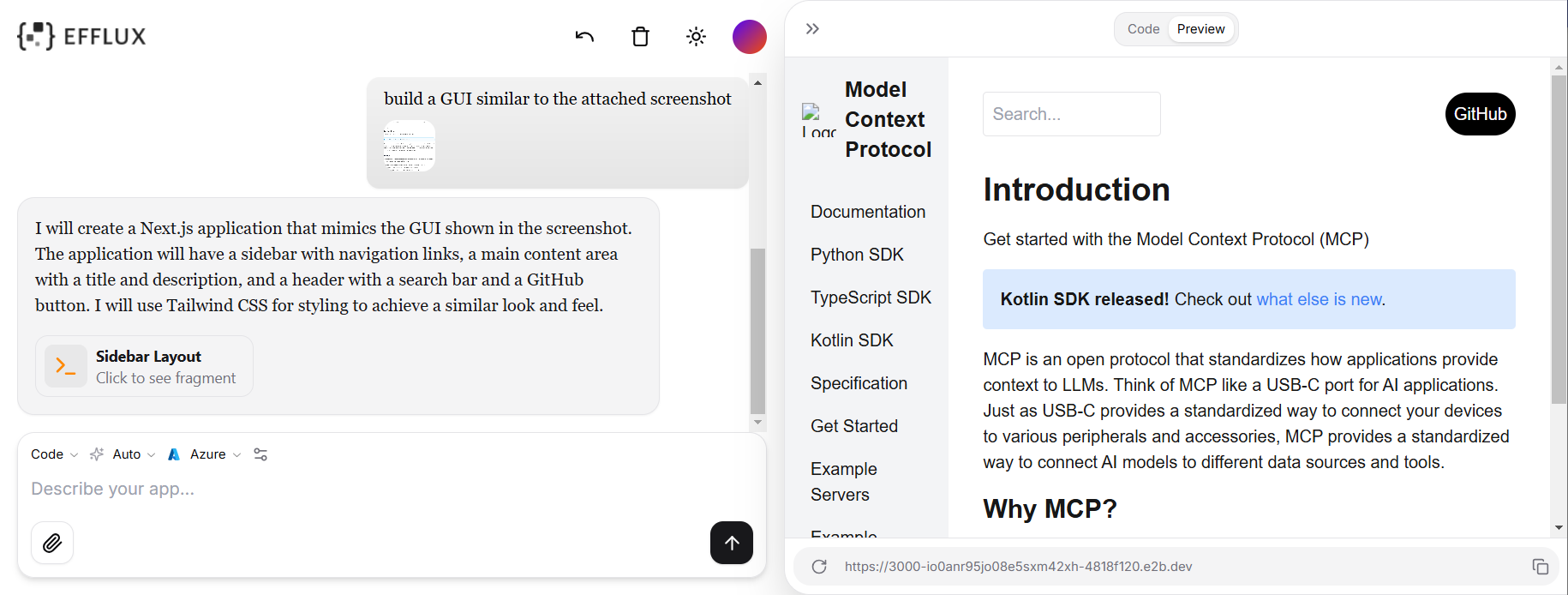 Image-to-UI preview